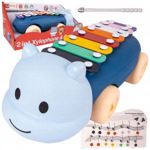 Samochód do ciągnięcia Cymbałki Hipopotam 2w1 Auto