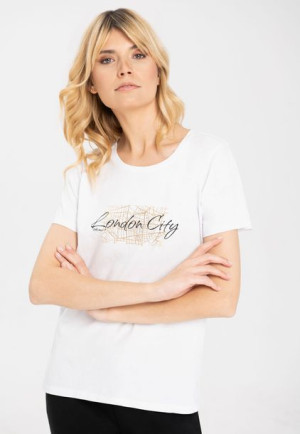 Damski T-shirt Z Nadrukiem Volcano T-london L