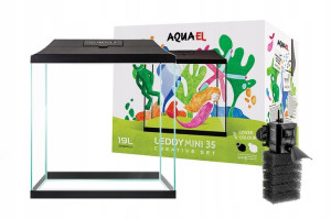 AQUAEL LEDDY MINI 35 Akwarium 19L Pokrywa + Filtr