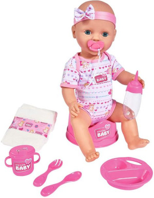 NEW BORN BABY Lalka funkcyjna pije sika 43CM SIMBA105039005