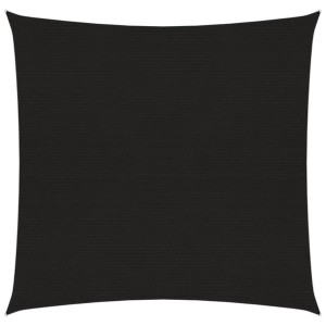 Żagiel przeciwsłoneczny, 160 g/m², czarny, 5x5 m, HDPE