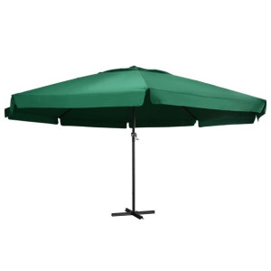 Parasol ogrodowy na słupku aluminiowym, 600 cm, zielony