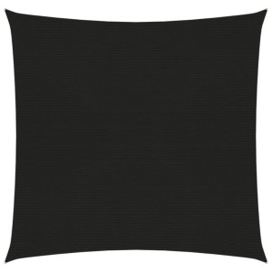 Żagiel przeciwsłoneczny, 160 g/m², czarny, 7x7 m, HDPE