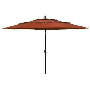 3-poziomowy parasol na aluminiowym słupku, terakotowy, 3,5 m