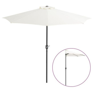 Półparasol balkonowy na słupku z aluminium, 270x135 cm, piaskowy