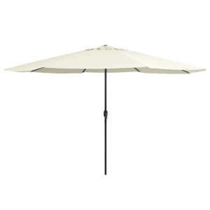 Parasol ogrodowy na stalowym słupku, 400 cm, piaskowy biały
