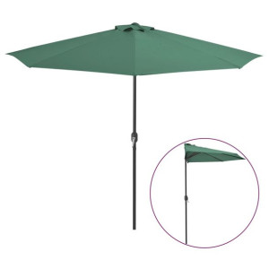 Półparasol balkonowy na słupku z aluminium, 300x150 cm, zielony