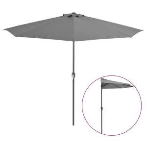 Półparasol balkonowy na słupku z aluminium, 300x150 cm, antracyt