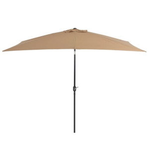 Parasol ogrodowy na metalowym słupku, 300 x 200 cm, kolor taupe