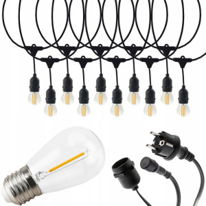 GIRLANDA ogrodowa łańcuch 10m 20x ŻARÓWKI LED E27