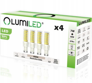 4x Żarówka Led G9 Kapsułka 7w = 60w 670lm 4000k