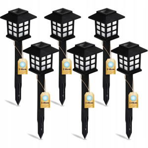 6x Lampa Solarna Ogrodowa LED Latarenka Wbijana