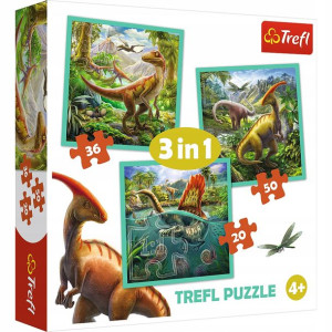 Puzzle 3w1 Niezwykły świat dinozaurów Trefl 4+