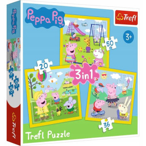 Puzzle 3w1 Wesoły dzień Peppy Trefl 3+