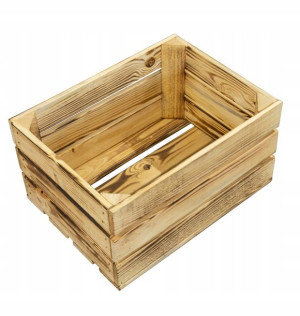 Skrzynka drewniana opalana dekoracyjna 40x30x21 cm