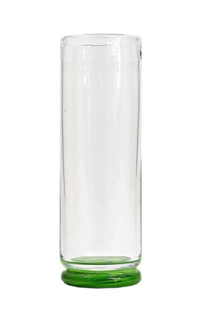 Wazon cylinder na stopie - zielona tuba
