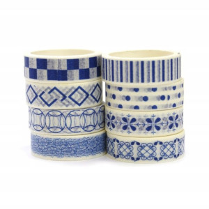 Taśma Klejąca Ozdobna Washi Tape 5m Zestaw 8szt