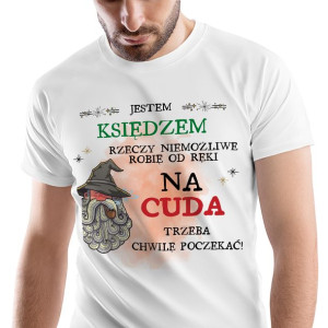 T-Shirt Męski Dla Księdza Koszulka S Prezent