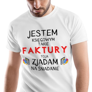 T-Shirt Męski Dla Księgowego Koszulka L Prezent