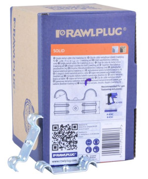 Rawlplug Podwójny Uchwyt Stalowy Do Kabli 8mm