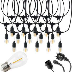 GIRLANDA ogrodowa łańcuch 20m + ŻARÓWKI LED E27