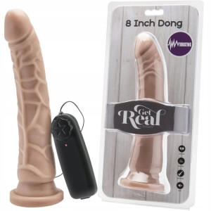Dildo, penis na przyssawce z wibracjami. Pilot