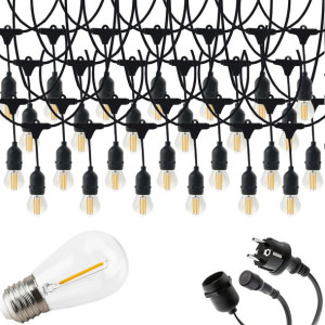GIRLANDA ogrodowa łańcuch 20m 40x E27 ŻARÓWKI LED NW