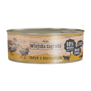 WIEJSKA ZAGRODA Indyk z kurczakiem mokra karma dla kociąt 85g