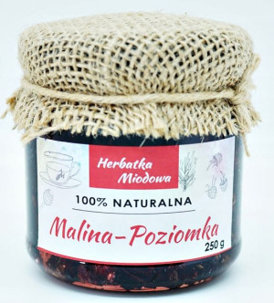 Malinowo-poziomkowa - herbata zalana miodem 250 g