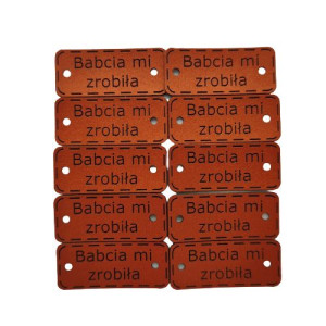 Naszywki, wszywki, ekoskóra Babcia mi zrobiła 10 szt