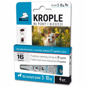 SUPER BENO Krople na kleszcze małe psy 5-10kg