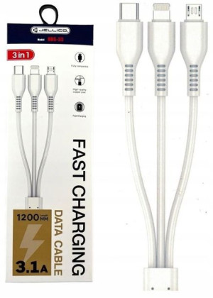 Kabel 3w1 Jellico Lightning / Micro Usb / Typ-c