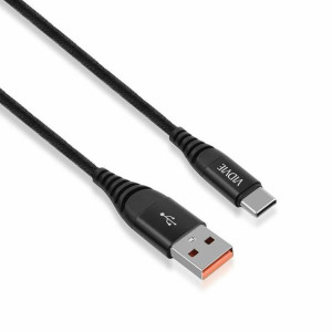 Kabel Vidvie Nylon Usb/type C 2.4a, 2m Czarny Pudełko