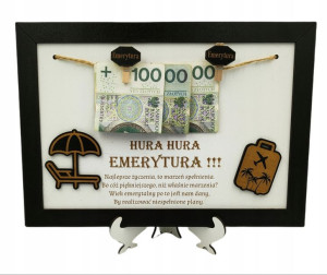 emerytura, prezent , grawer dla emeryta