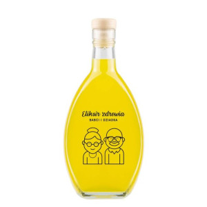 Butelka Elipsa Z Nadrukiem Eliksir Zdrowia Babci I Dziadka 500ml + Korek