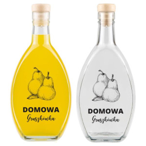 Butelka na gruszkówkę z nadrukiem - Elipsa 500ml + korek