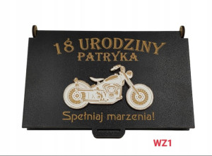 Prezent 18 urodziny Pudełko na pieniądze ,czarne