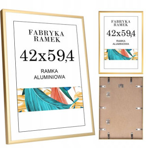 Ramka A2 ramki na zdjęcia 42x59 aluminiowa złota