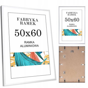 Ramka 50x60 ramki na zdjęcia aluminiowa srebrna