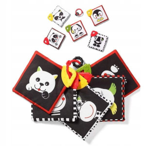 Babyono Kontrastowe Karty Edukacyjne Gryzaki 2w1