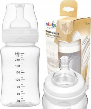 Akuku Butelka Szerokootworowa Antykolkowa 240ml 0+
