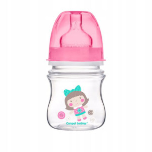 Canpol Butelka Antykolkowa 120ml Smoczek Wolny 0m+