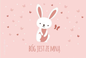 Magnes na lodówkę - Króliczek. Bóg jest ze mną