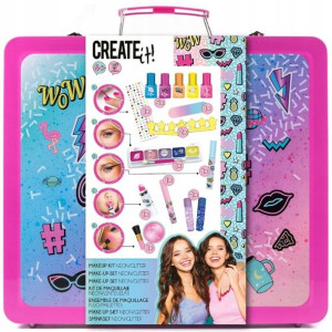 Zestaw Make-up neon, brokat w walizce CREATE IT!
