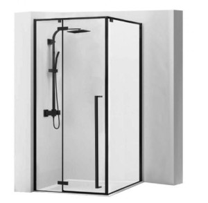 REA FARGO BLACK kabina prysznic otwierana 90x90x195cm szkło transp/czarny