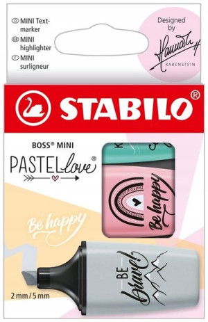 Zakreślacz Boss Mini Pastellove 3 kolory STABILO