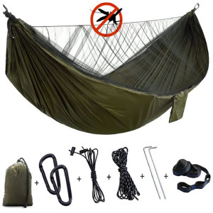 Duży Hamak Survival Z Moskitierą 200kg 2-osobowy