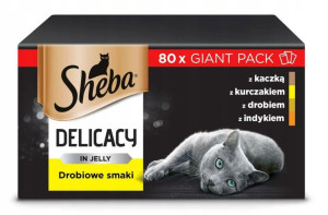 SHEBA Delicacy drobiowe smaki  w galaretce 80x85g