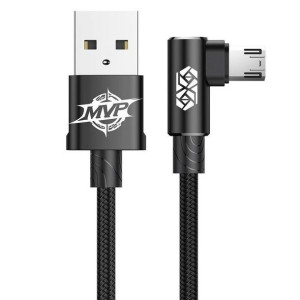 Kabel kątowy micro USB Baseus MVP Elbow 1.5A 2m (czarny)
