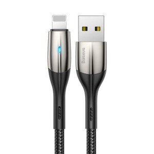 Kabel Lightning z diodą LED Baseus Horizontal 0,5m 2.4A (czarny)